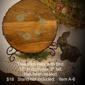 Wood slice riser. NWOT